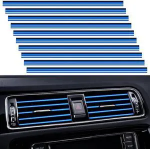 PYHLVCLF 20 Pieces Universal Car Air Conditioner Vent Trim Decoration Strip Accessories, Waterproof Flexible Shiny Auto Car Interior Accessories for All Air Vent Outlet PYHLVCLF 20 Pieces Universal Car Air Conditioner Vent Trim Decoration Strip Accessories, Waterproof Flexible Shiny Auto Car Interior Accessories for All Air Vent Outlet
