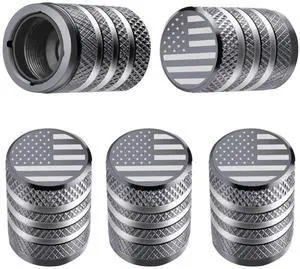 Tire Valve Stem Cap Cover - (5 Pack) Tire Air Cap Metal with Plastic Liner Corrosion Resistant Leak-Proof American Flag for Car Truck Motorcycle Bike Grey Tire Valve Stem Cap Cover - (5 Pack) Tire Air Cap Metal with Plastic Liner Corrosion Resistant Leak-Proof American Flag for Car Truck Motorcycle Bike Grey