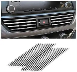 20 Pieces Car Air Conditioner Decoration Strip for Vent Outlet, Universal Waterproof Bendable Air Vent Outlet Trim Decoration, Suitable for Most Air Vent Outlet, Car Interior Accessories (Silver) 20 Pieces Car Air Conditioner Decoration Strip for Vent Outlet, Universal Waterproof Bendable Air Vent Outlet Trim Decoration, Suitable for Most Air Vent Outlet, Car Interior Accessories (Silver)