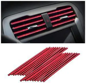 8sanlione 20 Pieces Car Air Conditioner Decoration Strip for Vent Outlet, Universal Waterproof Bendable Air Vent Outlet Trim Decoration, Suitable for Most Air Vent Outlet, Car Accessories (Ice Red) 8sanlione 20 Pieces Car Air Conditioner Decoration Strip for Vent Outlet, Universal Waterproof Bendable Air Vent Outlet Trim Decoration, Suitable for Most Air Vent Outlet, Car Accessories (Ice Red)