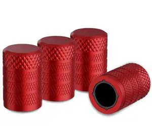 CKAuto Tire Valve Stem Caps, Red, 4 pcs/Pack, Anodized Aluminum Tire Valve Cap Set, Corrosion Resistant, Universal Stem Covers for Cars Trucks Motorcycles SUVs and Bikes CKAuto Tire Valve Stem Caps, Red, 4 pcs/Pack, Anodized Aluminum Tire Valve Cap Set, Corrosion Resistant, Universal Stem Covers for Cars Trucks Motorcycles SUVs and Bikes