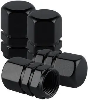 Aluminum Tire Stem Valve Caps Wheel Valve Covers Car Dustproof Tire Cap Cover Accessories, Universal for SUV, Car, Bike and Motorcycle, Hexagon Shape (4PCS Black) Aluminum Tire Stem Valve Caps Wheel Valve Covers Car Dustproof Tire Cap Cover Accessories, Universal for SUV, Car, Bike and Motorcycle, Hexagon Shape (4PCS Black)