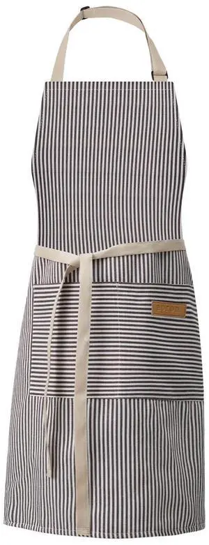 DILLMAN Kitchen Cooking Adjustable Aprons - Men Women Bib Soft Chef Stripes Apron with 2 Pockets (Narrow Brown Strips) DILLMAN Kitchen Cooking Adjustable Aprons - Men Women Bib Soft Chef Stripes Apron with 2 Pockets (Narrow Brown Strips)