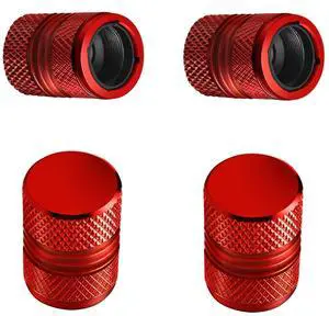 Tire Valve Stem Caps - 4 Pack Anti-Corrosion Premium Anodized Alloy Tyre Air Valve Caps Universal for Car SUV Bike Red Tire Valve Stem Caps - 4 Pack Anti-Corrosion Premium Anodized Alloy Tyre Air Valve Caps Universal for Car SUV Bike Red