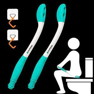 wefaner Toilet Aids Wiping Long Reach 2 PackComfort Wipe Wand Bottom Buddy Toilet Self Tissue Aids for Toileting ,Help Wipe Butt for Overweight PeopleLimited Mobility,Elderly, Pregnancy,with hooks. wefaner Toilet Aids Wiping Long Reach 2 PackComfort Wipe Wand Bottom Buddy Toilet Self Tissue Aids for Toileting ,Help Wipe Butt for Overweight PeopleLimited Mobility,Elderly, Pregnancy,with hooks.