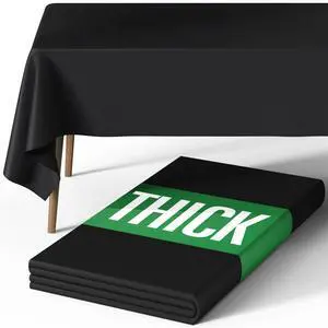 Pureegg Rectangle Table Cloth 60" x 84" Durable Polyester Tablecloth Offers Reusable & Washable Protection, Ideal for Outdoor Party, Picnic, Wedding, Banquet and Birthday, 1 Pack, Black Pureegg Rectangle Table Cloth 60" x 84" Durable Polyester Tablecloth Offers Reusable & Washable Protection, Ideal for Outdoor Party, Picnic, Wedding, Banquet and Birthday, 1 Pack, Black