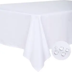 BYDOLL Table Cloth White 60x84 Inch Tablecloth for 6 Foot Rectangle Tables Outdoor Washable Wrinkle Free and Spillproof Polyester Tablecloth for Festival Camping Picnic Party Cover BYDOLL Table Cloth White 60x84 Inch Tablecloth for 6 Foot Rectangle Tables Outdoor Washable Wrinkle Free and Spillproof Polyester Tablecloth for Festival Camping Picnic Party Cover