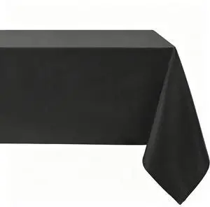 Softalker Rectangle Tablecloth, Waterproof Table Cloths Wrinkle Free Fabric Washable Polyester Table Cover for Dining Party Outdoor Camping Wedding - 60 x 84 inch, Black Softalker Rectangle Tablecloth, Waterproof Table Cloths Wrinkle Free Fabric Washable Polyester Table Cover for Dining Party Outdoor Camping Wedding - 60 x 84 inch, Black