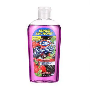 Clorox Fraganzia Liquid Hand Soap with Flip Cap, Wild Berries Scent - Liquid Hand Wash That Washes Away Dirt and Keeps Hands Soft for Kitchen or Bathroom Use, 10 Fl Oz Clorox Fraganzia Liquid Hand Soap with Flip Cap, Wild Berries Scent - Liquid Hand Wash That Washes Away Dirt and Keeps Hands Soft for Kitchen or Bathroom Use, 10 Fl Oz