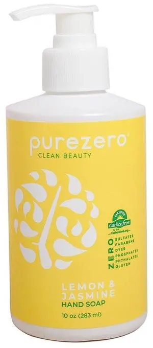 Purezero Lemon & Jasmine Hand Soap Refreshing Citrus Scent, Moisturizing & Sulfate-Free, Vegan Liquid Hand Wash, Formulated Without Parabens, Cruelty-Free, 10 ounces (1 Pack) Purezero Lemon & Jasmine Hand Soap Refreshing Citrus Scent, Moisturizing & Sulfate-Free, Vegan Liquid Hand Wash, Formulated Without Parabens, Cruelty-Free, 10 ounces (1 Pack)