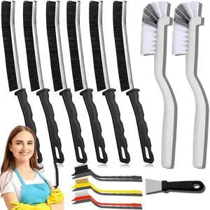 Crevice Cleaning Brush 12-Pack - Heavy Duty Hard Bristle Gap Brush for Deep Cleaning - Ultra-Thin Window Track Cleaning Tool for Shower Grout, Sliding Doors, Baseboards & Auto Detailing Crevice Cleaning Brush 12-Pack - Heavy Duty Hard Bristle Gap Brush for Deep Cleaning - Ultra-Thin Window Track Cleaning Tool for Shower Grout, Sliding Doors, Baseboards & Auto Detailing