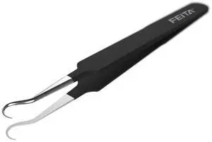 Blackhead Acne Extraction Tweezers - FEITA Pro & Surgical-Grade Stainless Steel Bend Curved Comedone Extractor Tweezer Tool for Remove Whitehead and Clogged Pores, Pimple - Black Blackhead Acne Extraction Tweezers - FEITA Pro & Surgical-Grade Stainless Steel Bend Curved Comedone Extractor Tweezer Tool for Remove Whitehead and Clogged Pores, Pimple - Black
