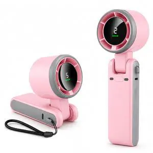 EcoNour Handheld Fan Rechargeable, Portable Mini USB Fan with 5 Speeds, 13550 RPM High-Speed Personal Cooling Fan, Foldable Battery Operated Travel Fan for Home, Office & Outdoor - Pink EcoNour Handheld Fan Rechargeable, Portable Mini USB Fan with 5 Speeds, 13550 RPM High-Speed Personal Cooling Fan, Foldable Battery Operated Travel Fan for Home, Office & Outdoor - Pink