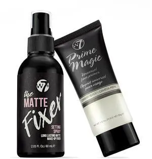 W7 Prime Magic & The Fixer Matte Set - Makeup Primer & Setting Spray Duo for a Smooth, Matte Finish - Pore Minimizer & Shine Control - Quick-Drying, Non-Sticky - Vegan & Cruelty-Free W7 Prime Magic & The Fixer Matte Set - Makeup Primer & Setting Spray Duo for a Smooth, Matte Finish - Pore Minimizer & Shine Control - Quick-Drying, Non-Sticky - Vegan & Cruelty-Free