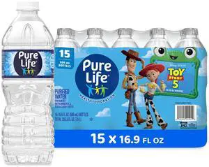 Pure Life Purified Bottled Water, 15 Pack - Still Drinking Water Enhanced with Minerals for a Crisp Taste - 16.9 Fl Oz - Toy Story 5 Packaging Graphics Pure Life Purified Bottled Water, 15 Pack - Still Drinking Water Enhanced with Minerals for a Crisp Taste - 16.9 Fl Oz - Toy Story 5 Packaging Graphics
