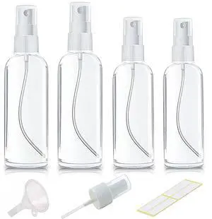 Xolaawa 4Pk Clear Empty Travel Spray Bottles, Leakproof for Toner Face Hair Xolaawa 4Pk Clear Empty Travel Spray Bottles, Leakproof for Toner Face Hair