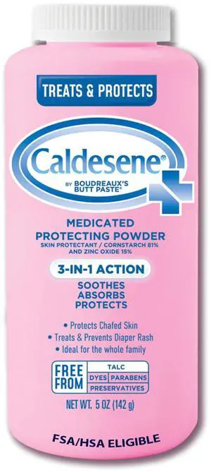 Caldesene Medicated Protecting Body Powder with Zinc Oxide and Cornstarch, Talc-Free Baby Powder Soothes & Protects, 5 Oz. Caldesene Medicated Protecting Body Powder with Zinc Oxide and Cornstarch, Talc-Free Baby Powder Soothes & Protects, 5 Oz.