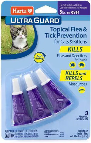 Hartz UltraGuard Topical Flea & Tick Prevention for Cats and Kittens - 3 Monthly Treatments Hartz UltraGuard Topical Flea & Tick Prevention for Cats and Kittens - 3 Monthly Treatments