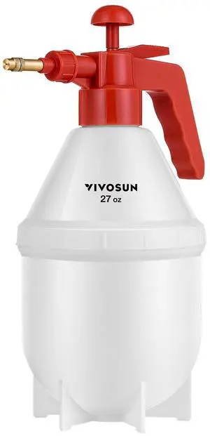 VIVOSUN 27oz Pump Sprayer, Handheld Garden Water Sprayer Bottle with Adjustable Brass Nozzle, for Spraying Plants, Flowers, Weeds and Cleaning, Red VIVOSUN 27oz Pump Sprayer, Handheld Garden Water Sprayer Bottle with Adjustable Brass Nozzle, for Spraying Plants, Flowers, Weeds and Cleaning, Red