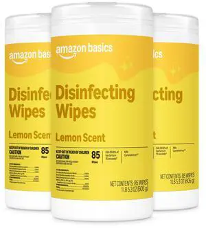 Disinfecting Wipes, Lemon Scent, for Sanitizing, Cleaning & Deodorizing, 255 Count (3 Packs of 85), Packaging May Vary Disinfecting Wipes, Lemon Scent, for Sanitizing, Cleaning & Deodorizing, 255 Count (3 Packs of 85), Packaging May Vary