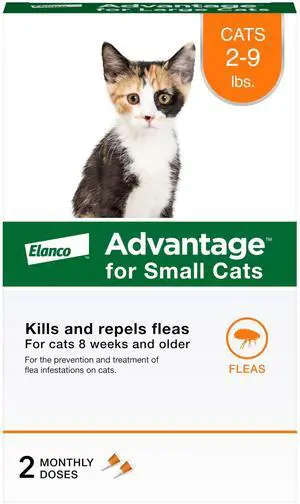 Advantage Topical Cat Flea Treatment and Prevention for Small Cats 2-9 lbs. | Apply Flea Drops Monthly | 2 Treatments Advantage Topical Cat Flea Treatment and Prevention for Small Cats 2-9 lbs. | Apply Flea Drops Monthly | 2 Treatments