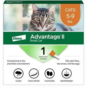 Advantage II Small Cat Vet-Recommended Flea Treatment & Prevention | Cats 5-9 lbs | 1-Month Supply Advantage II Small Cat Vet-Recommended Flea Treatment & Prevention | Cats 5-9 lbs | 1-Month Supply