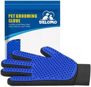 Pet Hair Remover Glove - Gentle Pet Grooming Glove Brush - Deshedding Glove - Massage Mitt with Enhanced Five Finger Design - Perfect for Dogs & Cats with Long & Short Fur - 1 Pack (Right-hand), Blue Pet Hair Remover Glove - Gentle Pet Grooming Glove Brush - Deshedding Glove - Massage Mitt with Enhanced Five Finger Design - Perfect for Dogs & Cats with Long & Short Fur - 1 Pack (Right-hand), Blue