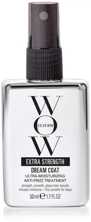 COLOR WOW Extra Strength Dream Coat, 1.7 fl oz Powerful, anti humidity treatment for extremely frizz prone hair, glassy smooth, straight + resistant styles up to 3-4 washes COLOR WOW Extra Strength Dream Coat, 1.7 fl oz Powerful, anti humidity treatment for extremely frizz prone hair, glassy smooth, straight + resistant styles up to 3-4 washes