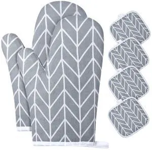 AUAUY Oven Mitts and Pot Holders 6PCS Set, 392°F Heat Resistant Cooking Gloves and Hot Pads Baking Mittens BBQ Gloves, Top Kitchen Gadgets, Non-Slip Kitchen Mittens for Oven Cooking Baking Grilling AUAUY Oven Mitts and Pot Holders 6PCS Set, 392°F Heat Resistant Cooking Gloves and Hot Pads Baking Mittens BBQ Gloves, Top Kitchen Gadgets, Non-Slip Kitchen Mittens for Oven Cooking Baking Grilling
