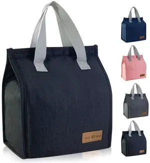 Mziart Minimalist Lunch Bag, Reusable Insulated Lunch Box for Women Men Leakproof Simple Bento Tote Adults Cooler Bag for Work Office Picnic or Travel (Black) Mziart Minimalist Lunch Bag, Reusable Insulated Lunch Box for Women Men Leakproof Simple Bento Tote Adults Cooler Bag for Work Office Picnic or Travel (Black)