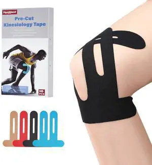 10 PCS Waterproof Kinesiology Tape for Shoulders/Knees,Precut Strips for Knee Pain Relief & Stability Support, Elastic Strong Adhesive Athletic Tape, Latex-Free Hypoallergenic Sports Tape (Black), 10 PCS Waterproof Kinesiology Tape for Shoulders/Knees,Precut Strips for Knee Pain Relief & Stability Support, Elastic Strong Adhesive Athletic Tape, Latex-Free Hypoallergenic Sports Tape (Black),