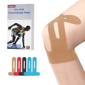 10 PCS Waterproof Kinesiology Tape for Shoulders/Knees,Precut Strips for Knee Pain Relief & Stability Support, Elastic Strong Adhesive Athletic Tape, Latex-Free Hypoallergenic Sports Tape (Beige) 10 PCS Waterproof Kinesiology Tape for Shoulders/Knees,Precut Strips for Knee Pain Relief & Stability Support, Elastic Strong Adhesive Athletic Tape, Latex-Free Hypoallergenic Sports Tape (Beige)