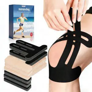 20 PCS Waterproof Kinesiology Tape, Precut Strips Knee Pain Relief Support 20 PCS Waterproof Kinesiology Tape, Precut Strips Knee Pain Relief Support