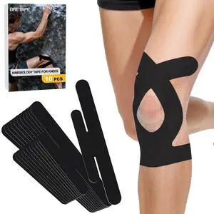 10 Pcs Precut Kinesiology Tape for Knees Adhesive Knee Tape Knee Support & Stability Knee Pain Relief Breathable Hypoallergenic Latex-Free Elastic Tape for Knees - Black 10 Pcs Precut Kinesiology Tape for Knees Adhesive Knee Tape Knee Support & Stability Knee Pain Relief Breathable Hypoallergenic Latex-Free Elastic Tape for Knees - Black