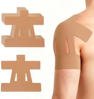 Precut Kinesiology Tape for Shoulder, 10 Pcs Athletic Knee Tape for Shoulder Pain Relief Waterproof Elastic Supports Hypoallergenic Latex-Free Tape for Sports - Beige Precut Kinesiology Tape for Shoulder, 10 Pcs Athletic Knee Tape for Shoulder Pain Relief Waterproof Elastic Supports Hypoallergenic Latex-Free Tape for Sports - Beige