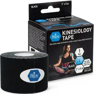 Kinesiology Tape Roll 2 in x 16.4 ft,Breathable,Latex-Free,Black Kinesiology Tape Roll 2 in x 16.4 ft,Breathable,Latex-Free,Black