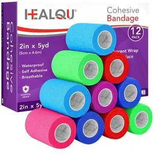 Self Adhesive Bandage Wrap 12 Rolls 2in x 5yd Cohesive Tape for Athletic and Sports - Self Adherent Medical Tape, Flexible, Elastic Bandages Multicolor for Wrist & Ankle Vet Wrap for Dogs Self Adhesive Bandage Wrap 12 Rolls 2in x 5yd Cohesive Tape for Athletic and Sports - Self Adherent Medical Tape, Flexible, Elastic Bandages Multicolor for Wrist & Ankle Vet Wrap for Dogs