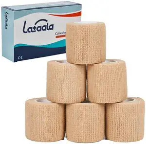 6 Pack,2 x 5 Yards Self Adhesive Bandage Wraps for Sports, Cohesive Bandages,Atheletic Tape for Wrist, Ankle, Hand, Leg,Skin Color,Vet Wrap 6 Pack,2 x 5 Yards Self Adhesive Bandage Wraps for Sports, Cohesive Bandages,Atheletic Tape for Wrist, Ankle, Hand, Leg,Skin Color,Vet Wrap