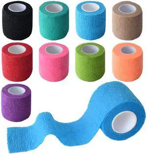 2 Inches Self Adhesive Bandage Wrap, 9 Pack, Multi Colors 2 Inches Self Adhesive Bandage Wrap, 9 Pack, Multi Colors