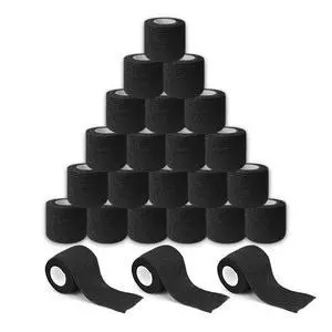 Sensi Wrap Grip Cover Sports Self Bandage Rolls 2-inch x 5-Yards 24pcs (Black) Sensi Wrap Grip Cover Sports Self Bandage Rolls 2-inch x 5-Yards 24pcs (Black)