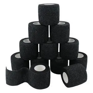 Self Adhesive Bandage Wrap Elastic Athletic Tape 12PCS 2 in X 14.7 ft Black Self Adhesive Bandage Wrap Elastic Athletic Tape 12PCS 2 in X 14.7 ft Black