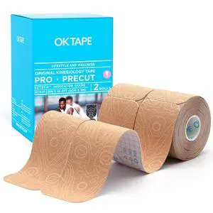 PRO Original Kinesiology Tape Pre-Cut Latex Free Strips 2inx6ft 2Rolls Roll PRO Original Kinesiology Tape Pre-Cut Latex Free Strips 2inx6ft 2Rolls Roll
