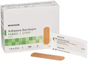 Adhesive Bandages, Sterile, Fabric, Tan, 1 x 3 in, 100 ct Adhesive Bandages, Sterile, Fabric, Tan, 1 x 3 in, 100 ct