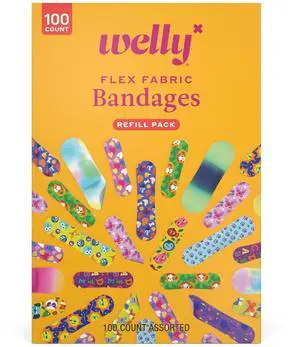 Bravery Badge Value Pack | Adhesive Flexible Fabric Bandages | Assorted Shapes and Patterns for Minor Cuts, Scrapes, and Wounds - 100 Count Bravery Badge Value Pack | Adhesive Flexible Fabric Bandages | Assorted Shapes and Patterns for Minor Cuts, Scrapes, and Wounds - 100 Count