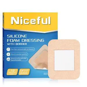 Silicone Foam Dressing 1.6"x2" 10 Count, Small Bandages for Wound Silicone Foam Dressing 1.6"x2" 10 Count, Small Bandages for Wound