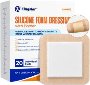 10 Pack 4x4 Inch Silicone Foam Dressing with Gentle Border, High Absorbency Waterproof Silicone Foam Bandages for Wound Care, Minor Surgical Incisions, Post Surgery Pads 10 Pack 4x4 Inch Silicone Foam Dressing with Gentle Border, High Absorbency Waterproof Silicone Foam Bandages for Wound Care, Minor Surgical Incisions, Post Surgery Pads