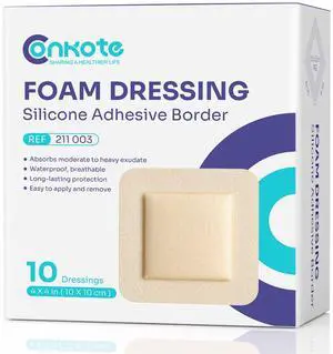 Large Silicone Bandages 4'' X 4'', Foam Dressings for Wound Care, 10 Pack Large Silicone Bandages 4'' X 4'', Foam Dressings for Wound Care, 10 Pack