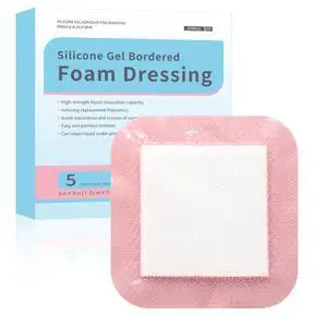 Silicone Foam Dressing with Gentle Border 3 x 3 5Pcs Wound Dressing Bandage Waterproof High Absorbency for Bed Sore Leg Ulcer Silicone Foam Dressing with Gentle Border 3 x 3 5Pcs Wound Dressing Bandage Waterproof High Absorbency for Bed Sore Leg Ulcer