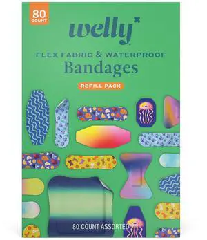 Bandage Family Pack | Adhesive Flexible Fabric & Waterproof Bandages | Assorted Shapes and Patterns for Minor Cuts, Scrapes, and Wounds - 80 Count Bandage Family Pack | Adhesive Flexible Fabric & Waterproof Bandages | Assorted Shapes and Patterns for Minor Cuts, Scrapes, and Wounds - 80 Count