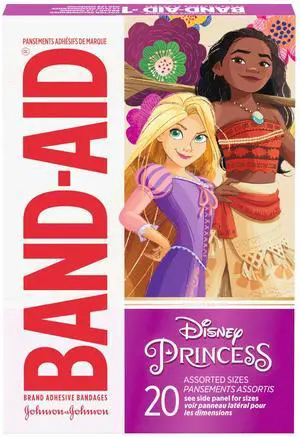 Brand Adhesive Bandages, Disney Princesses, Assorted, 20 Count Brand Adhesive Bandages, Disney Princesses, Assorted, 20 Count
